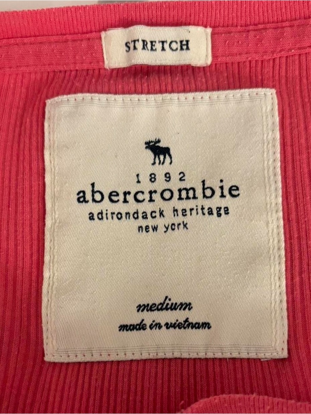 Abercrombie & Fitch Scoop Neck Long Sleeve Henley - Coral Pink - Picture 3 of 4